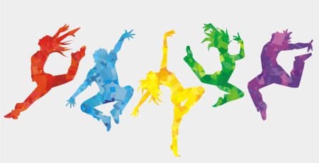 Цветные силуэты людей