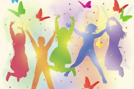 Цветные силуэты танцоров