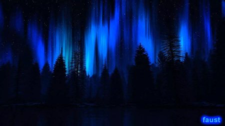 Северное сияние синее