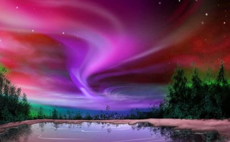 Аврора бореалис северное сияние