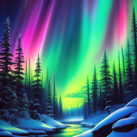 Красивое северное сияние