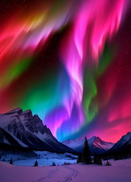 Light aurora borealis