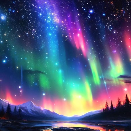 Красивое северное сияние