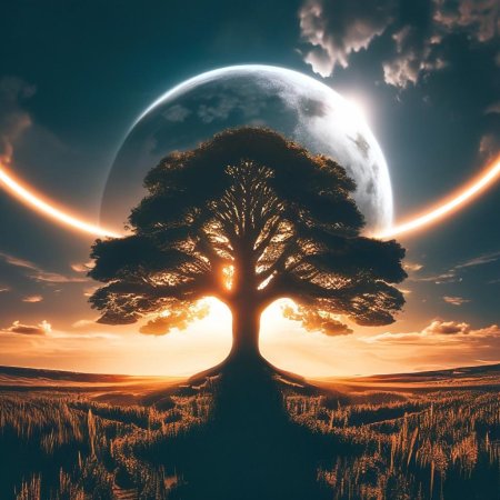 Дерево на закате