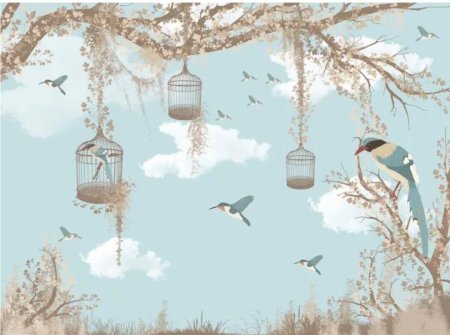 Обои с птичками для стен