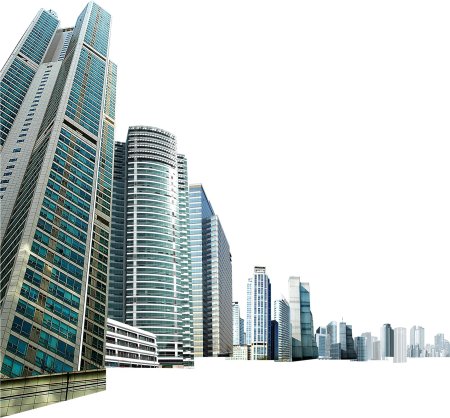 Многоэтажки на белом фоне