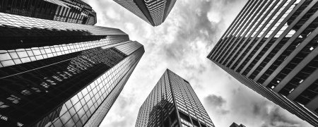 Высотки снизу вверх чб