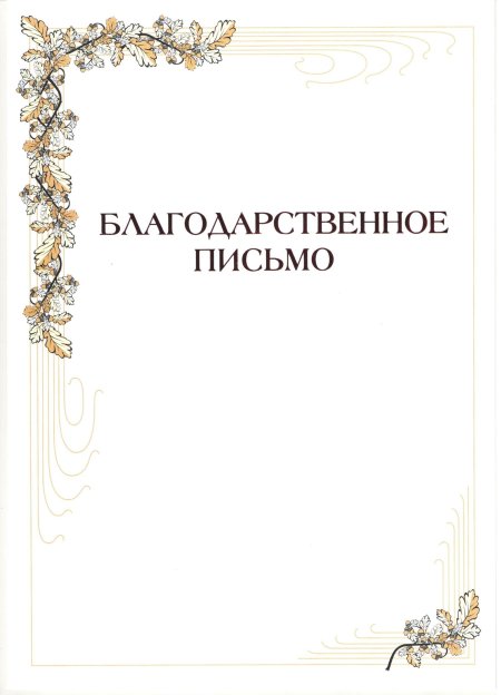 Благодарственное письмо шаблон для распечатки высокого качества