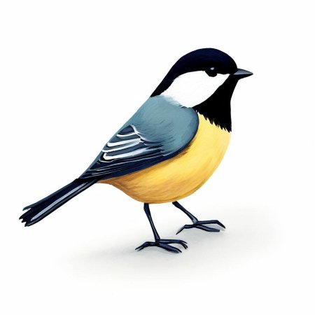 Синичка лазоревка рисунок