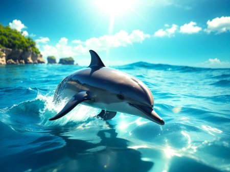 Обои на рабочий стол дельфины в море