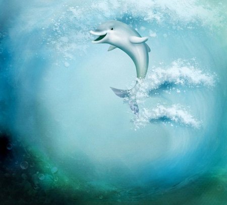 Фон с дельфинами