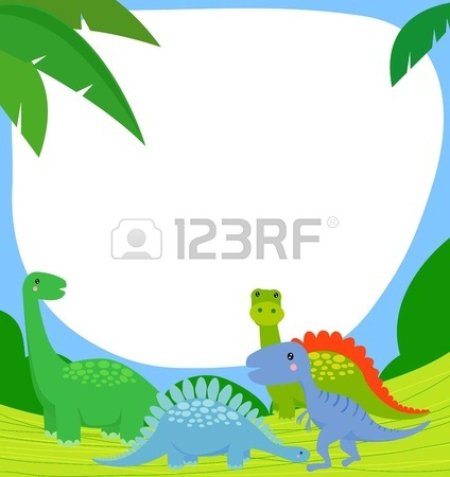 Рамка с динозаврами вертикальная