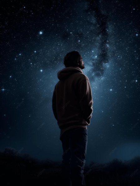 Человек смотрит на звезды