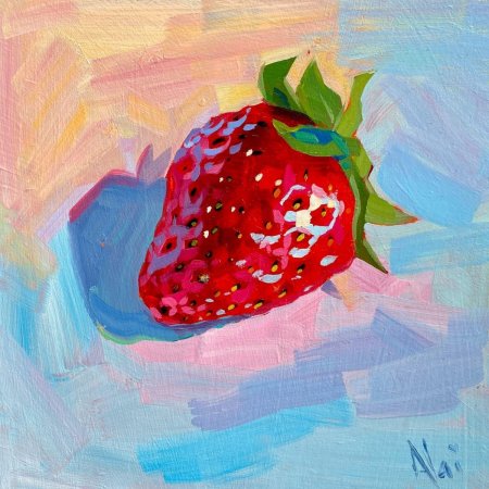 Клубника живопись