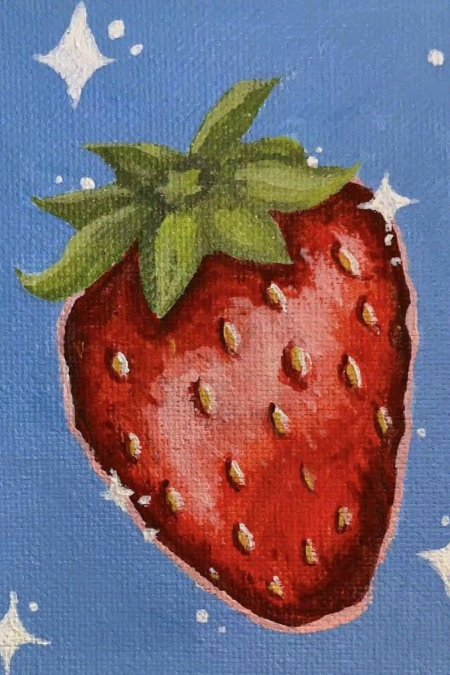 Клубника гуашью