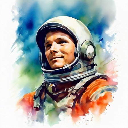 Юрий гагарин рисунок