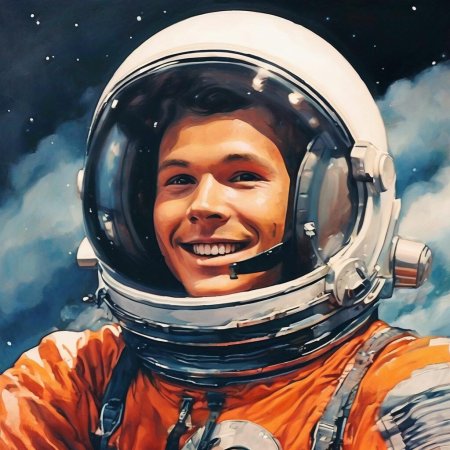 Юрий гагарин в скафандре