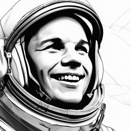 Юрий гагарин рисунок