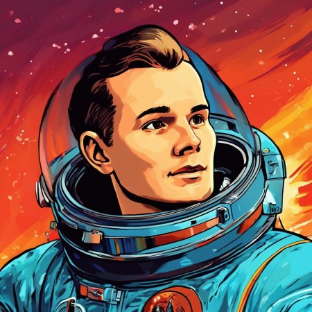Портрет гагарина для детей в хорошем качестве
