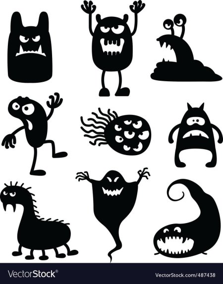 Силуэты монстриков