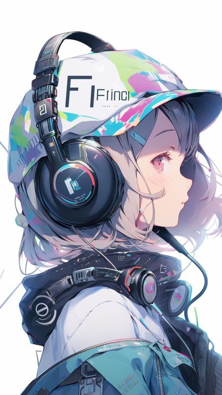 Girl with headphones