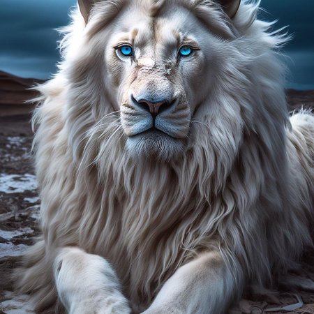 Лев с голубыми глазами