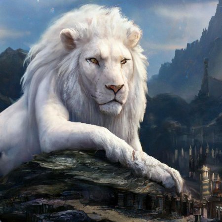 Белый лев альбинос