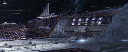 Космическая база Sci Fi концепт