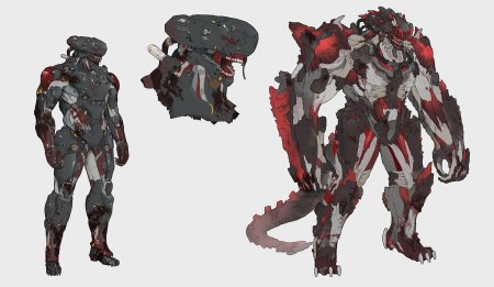 Биопанк концепт арт меха