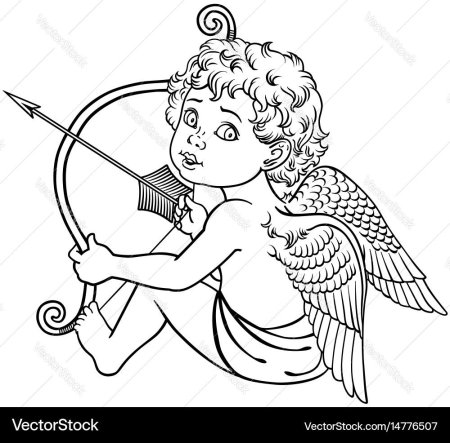 Купидон черно белый