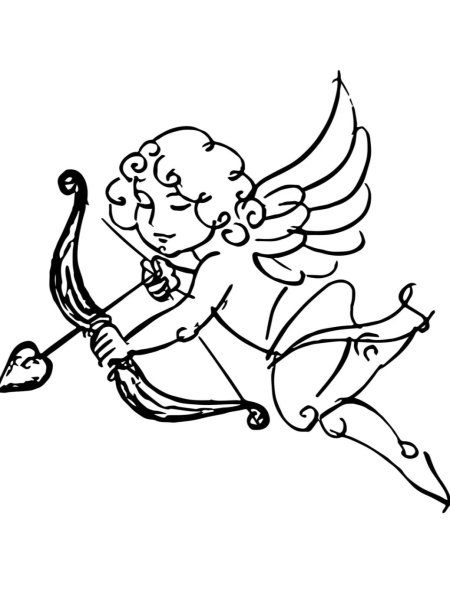 Купидон рисунок легкий