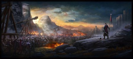 Битва фэнтези арт Осада крепости