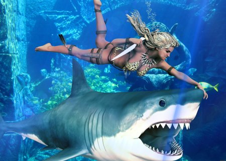 Девушка акула