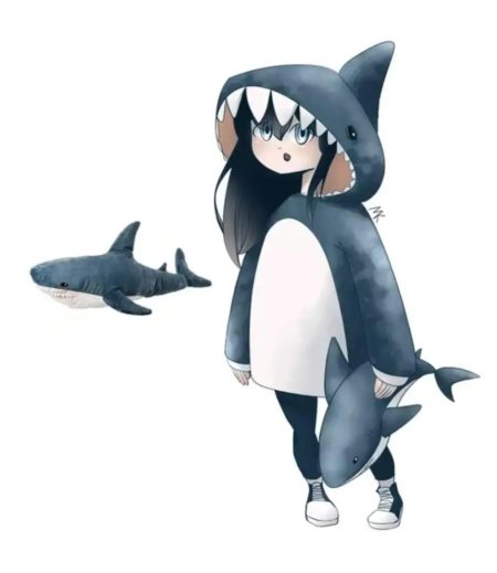 Аниме в костюме акулы