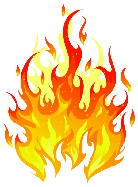 Пламя на белом фоне