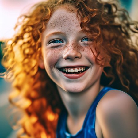 Девочка смеется