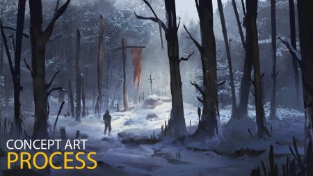 Мрачный зимний лес