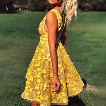 Желтое платье летнее