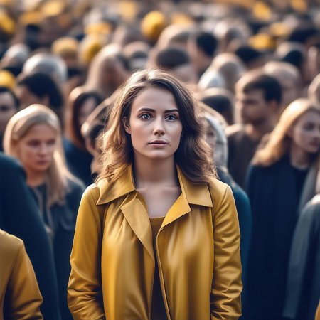 Девушка в толпе
