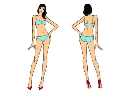 Купальники вид сзади и спереди