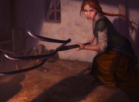 Девушка с вилами