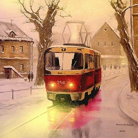 Трамвай иллюстрация