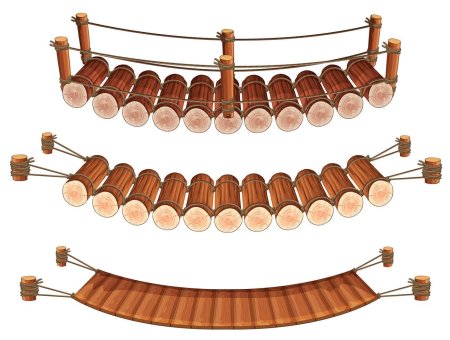 Деревянный мостик мультяшный