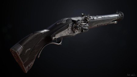Пистолет двустволка стимпанк фэнтези арт