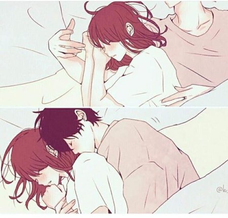 Милые аниме парочки в постели