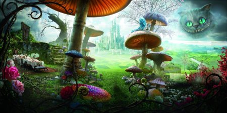 Алиса в стране чудес Зазеркалье лес