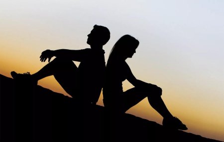 Влюбленные силуэт