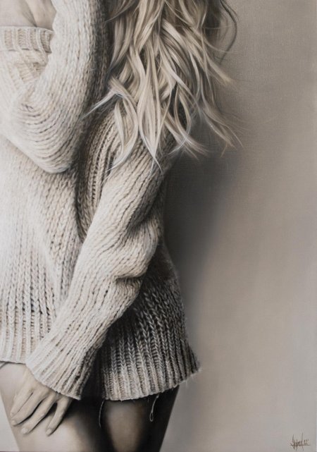 Фотосессия в свитере в студии