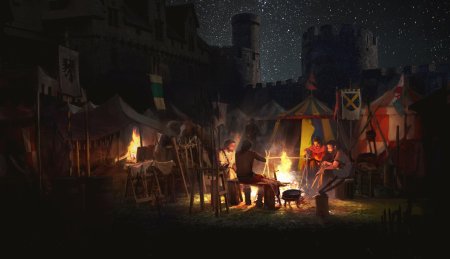 Военный лагерь средневековья арт
