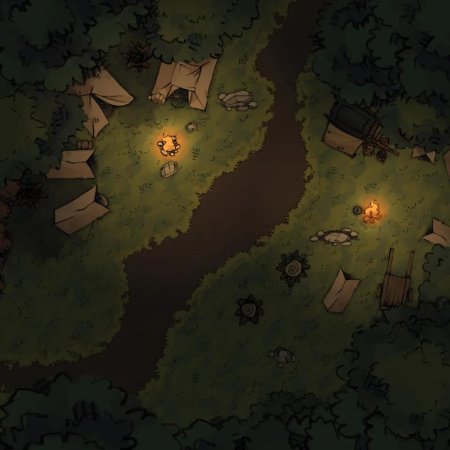 DND Battle Map Forest Camp